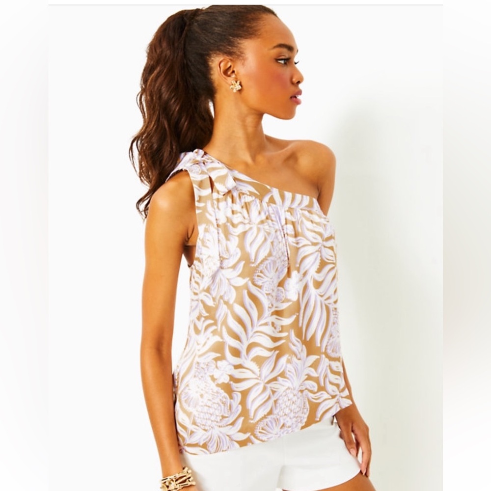 Bexler One-Shoulder Top by Lilly Pulitzer, NWT, Size 12